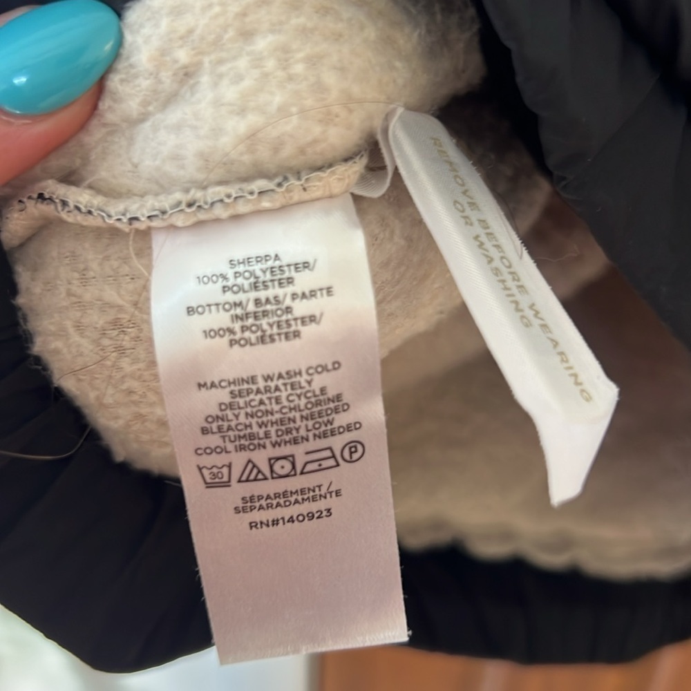 LOU & GREY Pullover Cream and Black Sherpa 1/4 Snap Pullover Jacket | L - Picture 4 of 8